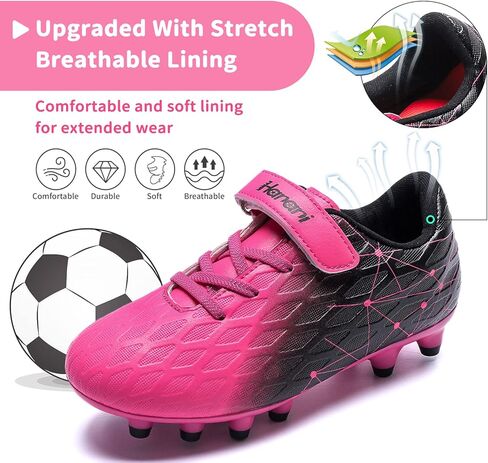 Hanani Boys Soccer Cleats Kids Girls FG/AG كرة القدم ألعاب رياضية أحذية تدريب أحذية الجري للمراهقين داخلي وخارجي أحذية كرة القدم أحذية رياضية للجنسين in Kuwait