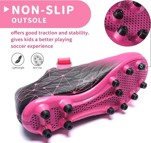 Hanani Boys Soccer Cleats Kids Girls FG/AG كرة القدم ألعاب رياضية أحذية تدريب أحذية الجري للمراهقين داخلي وخارجي أحذية كرة القدم أحذية رياضية للجنسين in Kuwait