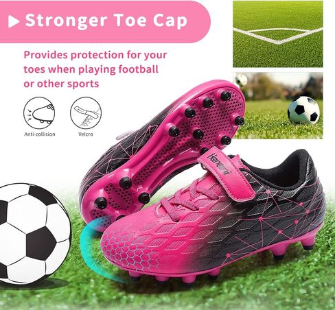 Hanani Boys Soccer Cleats Kids Girls FG/AG كرة القدم ألعاب رياضية أحذية تدريب أحذية الجري للمراهقين داخلي وخارجي أحذية كرة القدم أحذية رياضية للجنسين in Kuwait