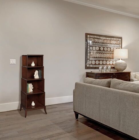 Hekman Furniture خزانة كتب ذات طبقات باللون الأسود - تشطيب احتياطي خاص، مواد صلبة وقشرة متينة مختارة، رف كتب من 4 طبقات، أثاث ديكور منزلي عتيق للمكتب in Kuwait