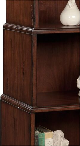 Hekman Furniture خزانة كتب ذات طبقات باللون الأسود - تشطيب احتياطي خاص، مواد صلبة وقشرة متينة مختارة، رف كتب من 4 طبقات، أثاث ديكور منزلي عتيق للمكتب in Kuwait