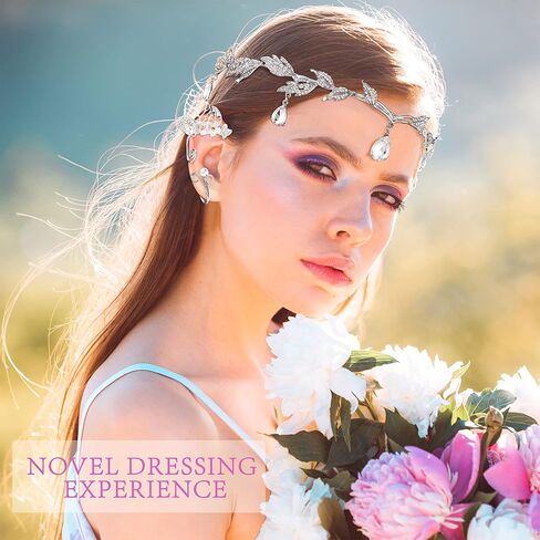 5 أزواج من أقراط قزم الجنية بيكسي تاج من حجر الراين، أقراط زفاف قزم في عيد القديسين، مجموعة من الأذنين للحفلات التنكرية in Kuwait