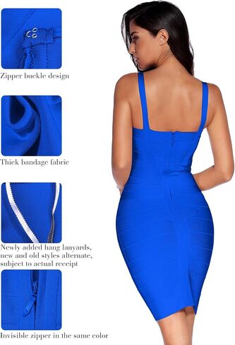 meilun Women's Celebrity Bandage Bodycon Dress Strap Party Pencil Dress in Kuwait