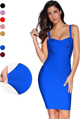 meilun Women's Celebrity Bandage Bodycon Dress Strap Party Pencil Dress in Kuwait