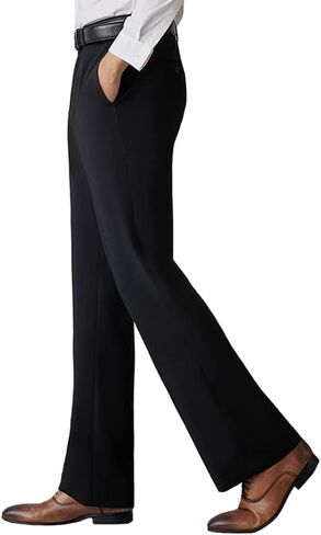 HAORUN Men Bell Bottom Pants Vintage 60s 70s Flare Formal Dress Trousers Slim Fit in Kuwait