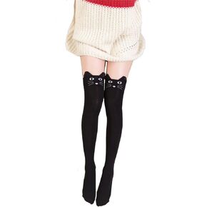 GEOOT Women Cute 3d Cartoon Animal Pattern Thigh Stockings Over Knee High Socks