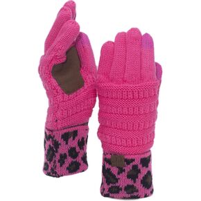 C.C Unisex Cable Knit Winter Warm Anti-Slip Touchscreen Texting Gloves