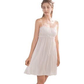 Flwydran Womens Sleepwear Nightgown,Spaghetti Strap Nightdress Cotton Sleeveless Victorian Nightshirt