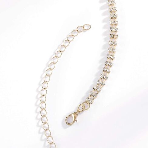 Victray حجر الراين سلسلة الجسم كريستال مجوهرات الجسم مهرجان ملحق الجسم للنساء والفتيات (الذهب) in Kuwait