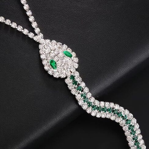 نييويي حمالة صدر من حجر الراين على شكل ثعبان فضي من حجر الراين، سلاسل صدر بيكيني للجسم مجوهرات للجسم بسيطة للنساء in Kuwait