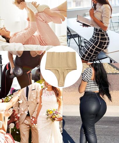 ملابس داخلية ثونغ للتحكم في البطن، ملابس داخلية لرفع الورك للنساء، ملابس داخلية نحيفة عالية الخصر بدون خياطة in Kuwait