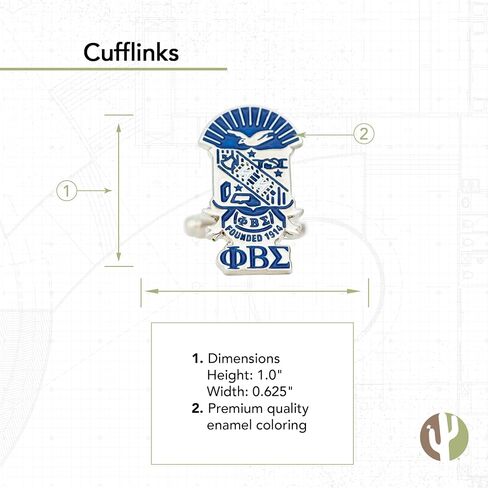 Phi Beta Sigma Fraternity Crest & Letters Cufflinks Greek Formal Wear Blazer Jacket Sigma (Cufflinks - Crest Over Letters) in Saudi Arabia