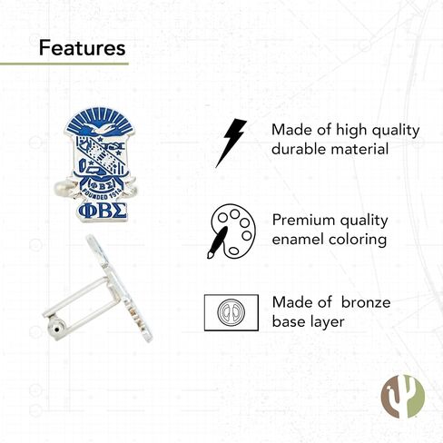 Phi Beta Sigma Fraternity Crest & Letters Cufflinks Greek Formal Wear Blazer Jacket Sigma (Cufflinks - Crest Over Letters) in Saudi Arabia
