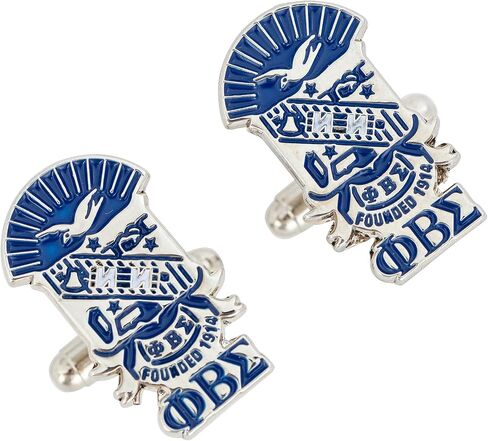 Phi Beta Sigma Fraternity Crest & Letters Cufflinks Greek Formal Wear Blazer Jacket Sigma (Cufflinks - Crest Over Letters) in Saudi Arabia