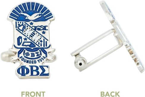 Phi Beta Sigma Fraternity Crest & Letters Cufflinks Greek Formal Wear Blazer Jacket Sigma (Cufflinks - Crest Over Letters) in Saudi Arabia