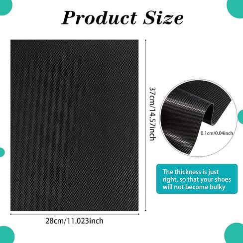 Nuanchu 2 Pieces Shoe Sole Repair Rubber Soling Sheet Rubber Shoe Sole Sheet Shoes Bottom Repairing Material Non-Slip Shoe Pads Replacement for Bottom of Most Types of Shoes, Black in Saudi Arabia