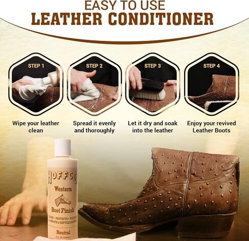 Venetian Boot Leather Conditioner & Cleaner for Western Boots, Cowboy Boots & Exotic Leather Boots- 8oz Made in USA in Kuwait