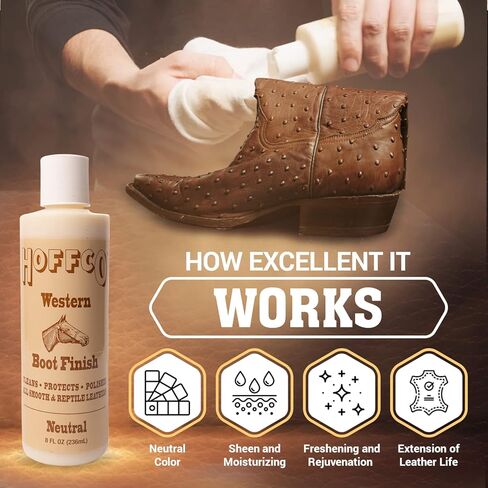 Venetian Boot Leather Conditioner & Cleaner for Western Boots, Cowboy Boots & Exotic Leather Boots- 8oz Made in USA in Kuwait