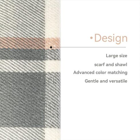 بطانية وشاح منقوشة للسيدات، وشاح سميك للشتاء/الخريف، وشاح دافئ كبير منقوش، شال منقوش، وشاح منقوش عصري ومتعدد الاستخدامات (لون عشوائي) in Kuwait