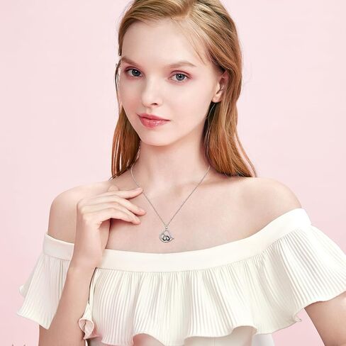 Penguin Necklace S925 Sterling Silver Christmas Penguin Pendant Necklace for Women Girls Lovers Love You Forever in Saudi Arabia