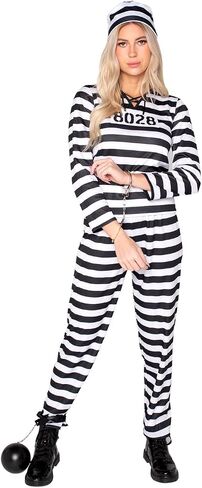 Spooktacular Creations Adult Women Jailbird Costume in Saudi Arabia