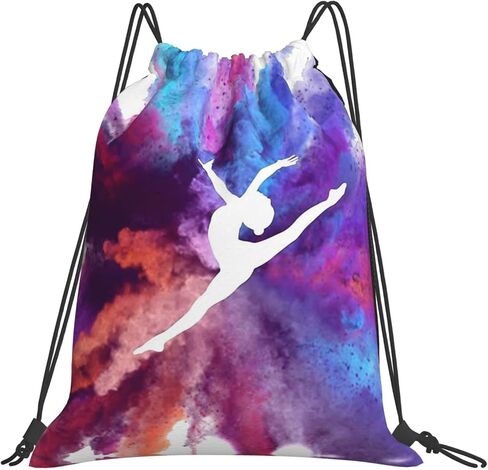 Woidxzxza Love Gymnastics Gymnast Rainbow Drawstring Backpack Sports Gym Sack Sackpack String Bag Cinch Bag For Sport Yoga Travel Shopping Womens Mens in Kuwait