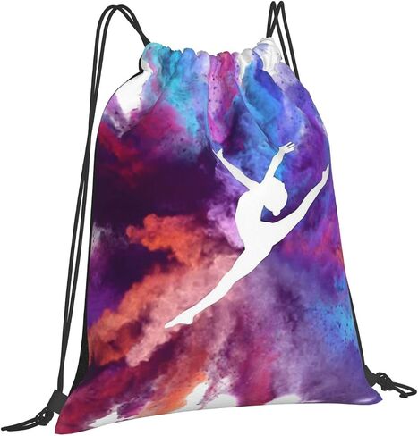 Woidxzxza Love Gymnastics Gymnast Rainbow Drawstring Backpack Sports Gym Sack Sackpack String Bag Cinch Bag For Sport Yoga Travel Shopping Womens Mens in Kuwait