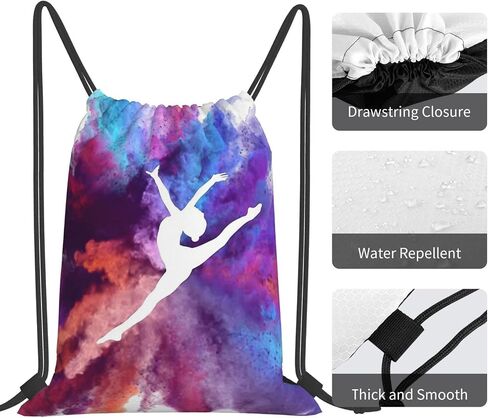 Woidxzxza Love Gymnastics Gymnast Rainbow Drawstring Backpack Sports Gym Sack Sackpack String Bag Cinch Bag For Sport Yoga Travel Shopping Womens Mens in Kuwait