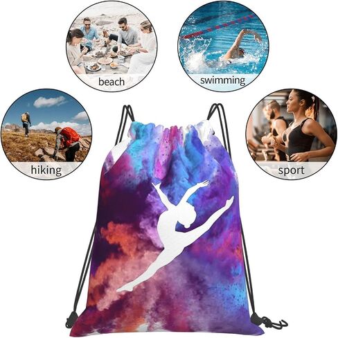 Woidxzxza Love Gymnastics Gymnast Rainbow Drawstring Backpack Sports Gym Sack Sackpack String Bag Cinch Bag For Sport Yoga Travel Shopping Womens Mens in Kuwait