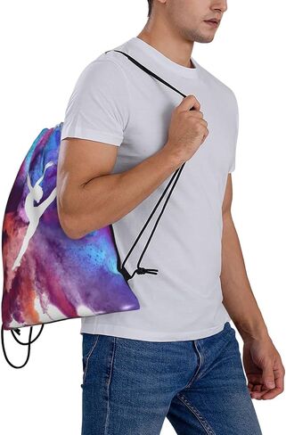 Woidxzxza Love Gymnastics Gymnast Rainbow Drawstring Backpack Sports Gym Sack Sackpack String Bag Cinch Bag For Sport Yoga Travel Shopping Womens Mens in Kuwait