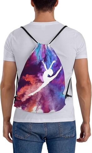 Woidxzxza Love Gymnastics Gymnast Rainbow Drawstring Backpack Sports Gym Sack Sackpack String Bag Cinch Bag For Sport Yoga Travel Shopping Womens Mens in Kuwait