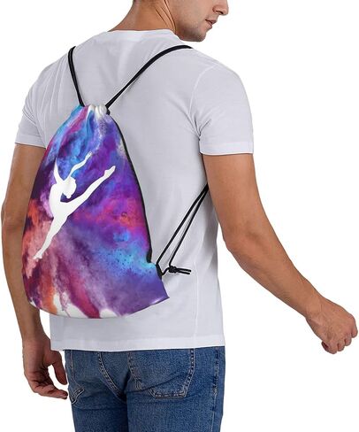 Woidxzxza Love Gymnastics Gymnast Rainbow Drawstring Backpack Sports Gym Sack Sackpack String Bag Cinch Bag For Sport Yoga Travel Shopping Womens Mens in Kuwait