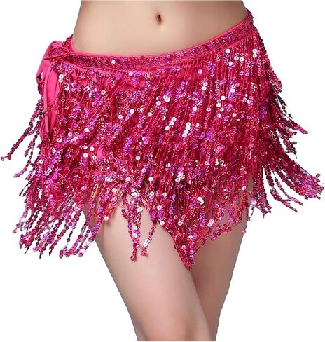 تنورة أداء الورك للرقص الشرقي من UTTPLL بالترتر بشراشيب ووشاح الورك ملفوف للنساء والفتيات in Kuwait