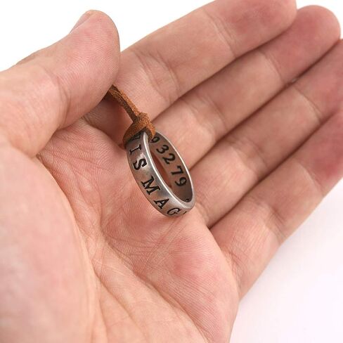 قلادة حلقية ناثان دريك 4 محفورة مع سلسلة جلدية قابلة للتعديل من انشارتد، مجوهرات مصنوعة يدويا للجنسين، هدية لمحبي الالعاب التنكرية in Kuwait