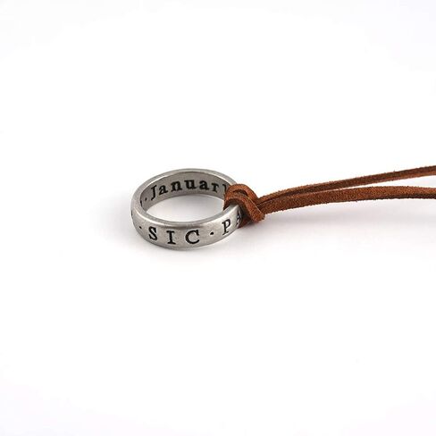 قلادة حلقية ناثان دريك 4 محفورة مع سلسلة جلدية قابلة للتعديل من انشارتد، مجوهرات مصنوعة يدويا للجنسين، هدية لمحبي الالعاب التنكرية in Kuwait