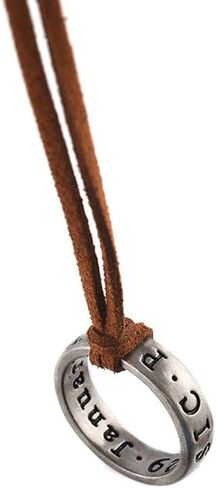 قلادة حلقية ناثان دريك 4 محفورة مع سلسلة جلدية قابلة للتعديل من انشارتد، مجوهرات مصنوعة يدويا للجنسين، هدية لمحبي الالعاب التنكرية in Kuwait