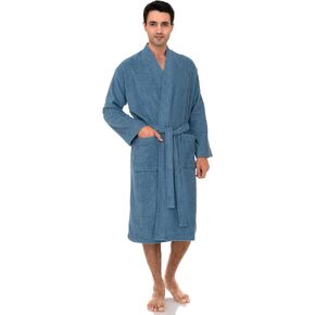 TowelSelections Mens Robe, Cotton Kimono Terry Cloth Bathrobe, Towel Bath Robe for Men XS-3X