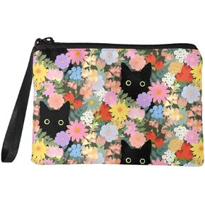 GIFTPUZZ Cute Coin Purse for Women Microfiber Fleece Portable Wristlet Pouch Change Cards Holder Zip Wallet