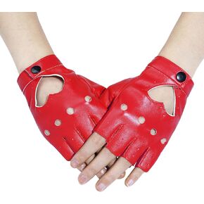 gootrades Punk Fingerless Dance Glove For Women, Jazz Style Glove, PU Leather