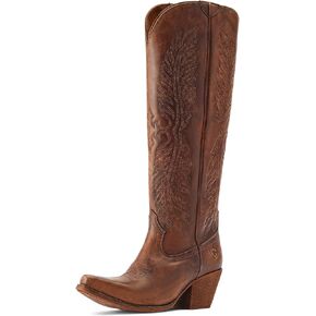 حذاء ARIAT النسائي Guienevere بمقدمة قصيرة كاجوال بكعب منخفض فوق الركبة 1-2 بوصة - بني in Kuwait