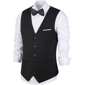 Diaryan Men's Suits Vest V-Neck Sleeveless Slim Fit Jacket Groomman Casual Suit Vests for Wedding Formal Party Tuxedo for Men