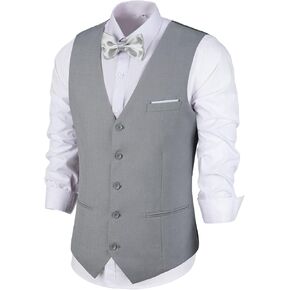 Diaryan Men's Suits Vest V-Neck Sleeveless Slim Fit Jacket Groomman Casual Suit Vests for Wedding Formal Party Tuxedo for Men