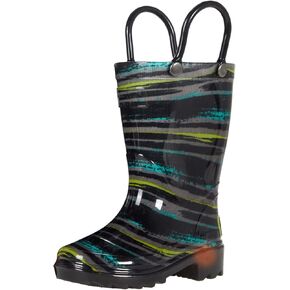 Western Chief Boy's Brush Stripe Lighted PVC Boot (Toddler/Little Kid) in Saudi Arabia