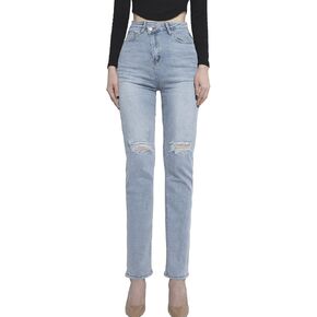 PMZM Stretch Jeans for Women High Waisted Womens Distressed Straight Leg Jean in Saudi Arabia