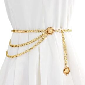 Nieeweiy المرأة طويلة شرابة الخصر سلسلة الخصر حزام متعدد الطبقات الجسم البطن سلسلة لفستان in Kuwait