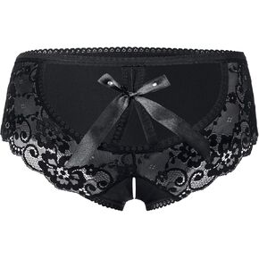 PERAMBRY Women's Lace Stretch Sexy Thong Bikini Panties Bow Tie Breathable Fashionable