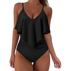 SUUKSESS Women Slimming Ruffle One Piece Swimsuits Ruched Tummy Control Bathing Suits in Saudi Arabia