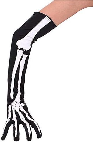 قفازات هيكل عظمي للهالوين من JLGKNEE، مجموعة جوارب وجوارب هيكلية، قفازات جميع عظام الأصابع، قفازات الذراع الطويلة، زي كرنفال لعب الأدوار للرجال والنساء والأطفال في حفلة الهالوين in Kuwait