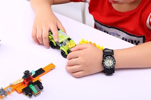 ساعات Jewtme Kids للأطفال بحزام نايلون مضيئة ورياضات خارجية تناظرية للأولاد والبنات in Kuwait