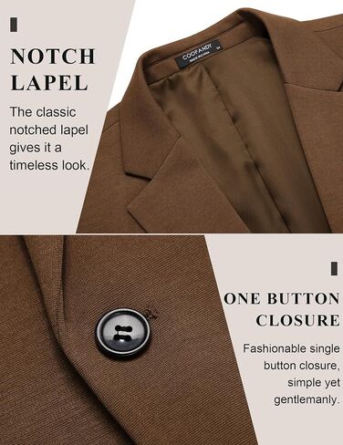 COOFANDY Men Blazers Casual Knit Sport Coat Notch Lapel One Button Sports Jacket Brown L in Saudi Arabia